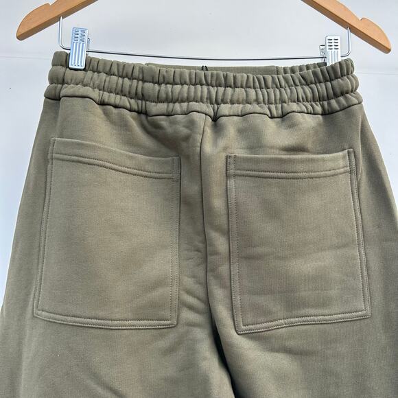 New ME+EM Sweatshirting Joggers Autumn Olive Green Size 2 Extreme Tapered Pants - Picture 13 of 16